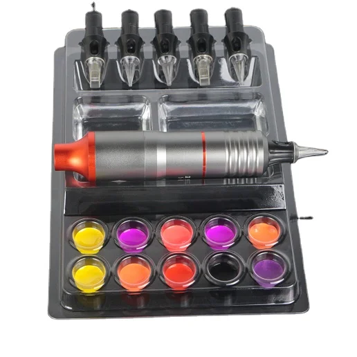Wholesale price tattoo one needle color tray disposable transparent clean hygiene tattoo ink cup trays