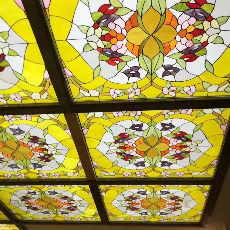 custom colors Stained Glass Panel Church Decorative Glass doors and Windows Church Hall glass