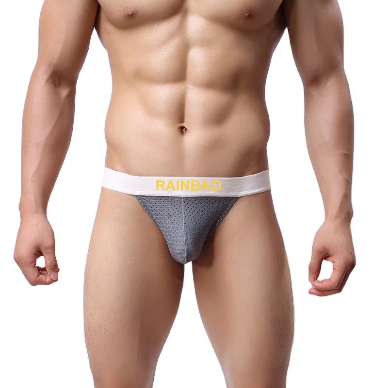 Superior quality custom logo string mesh mens thong underwear for sexy bikini man briefs