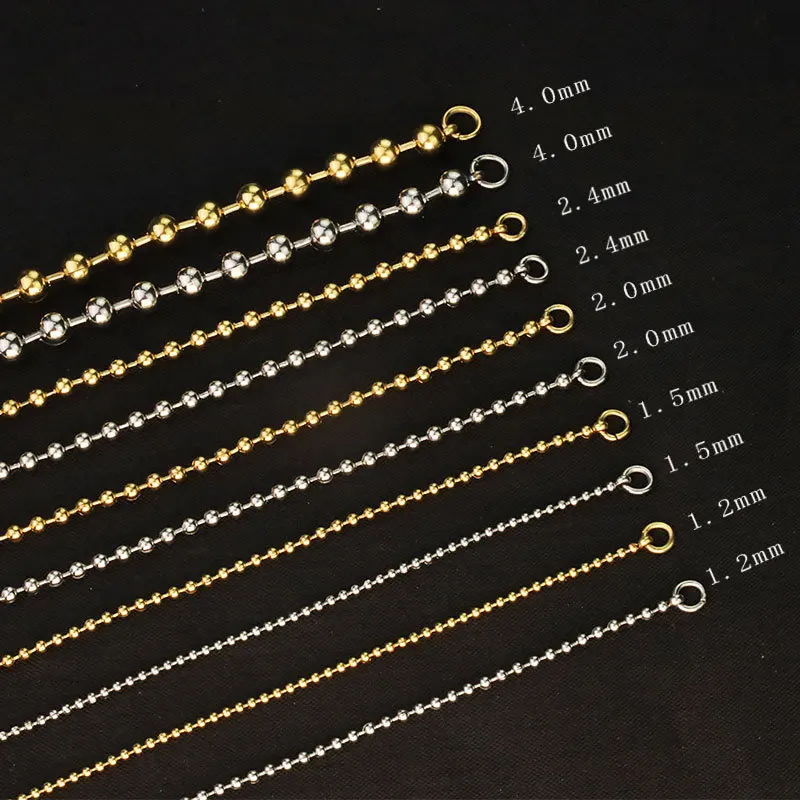 52 см цепочка Diy ювелирные аксессуары из нержавеющей стали 1 2-8 мм бисером шариковые цепи на заказ длина