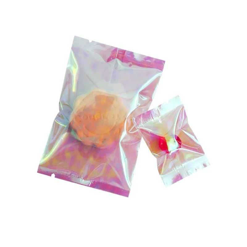 Pink Plastic Packaging Food Snack Pack Bag Clear Frost Biscuit Cookie Plastic Bags Heat Seal