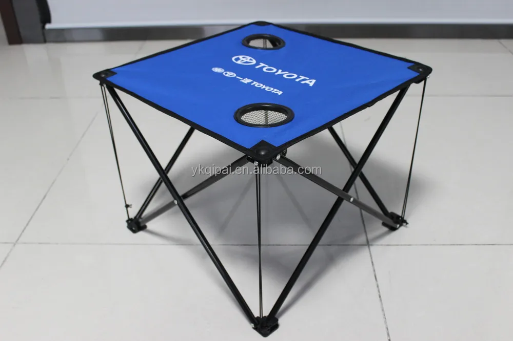 Wholesale Outdoor Picnic Table Camping Fabric Design Folding Table With Cup Holders