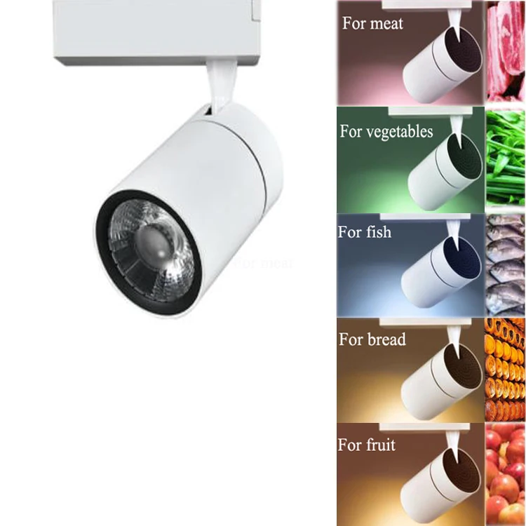 Hot sales CE aluminum body 3 years warranty 25W 30W LED track light fresh light for meat vegetables fruit bread sea food