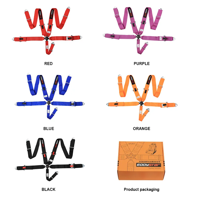 EDDYSTAR SFI Certified car seat safety belt adjustable Sicherheits gurt safety car seat belt buckle