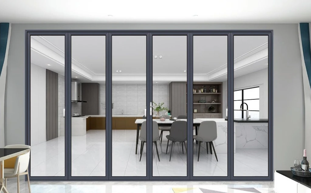 Factory  wholesale hot sale Modern Style high quality Waterproof glass bifold sliding door Aluminium Accordion Doors