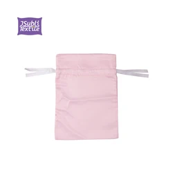 Wholesale custom logo Craft Sublimation 16*23cm Pink Satin Jewelry gift Cosmetic makeup bag drawstring