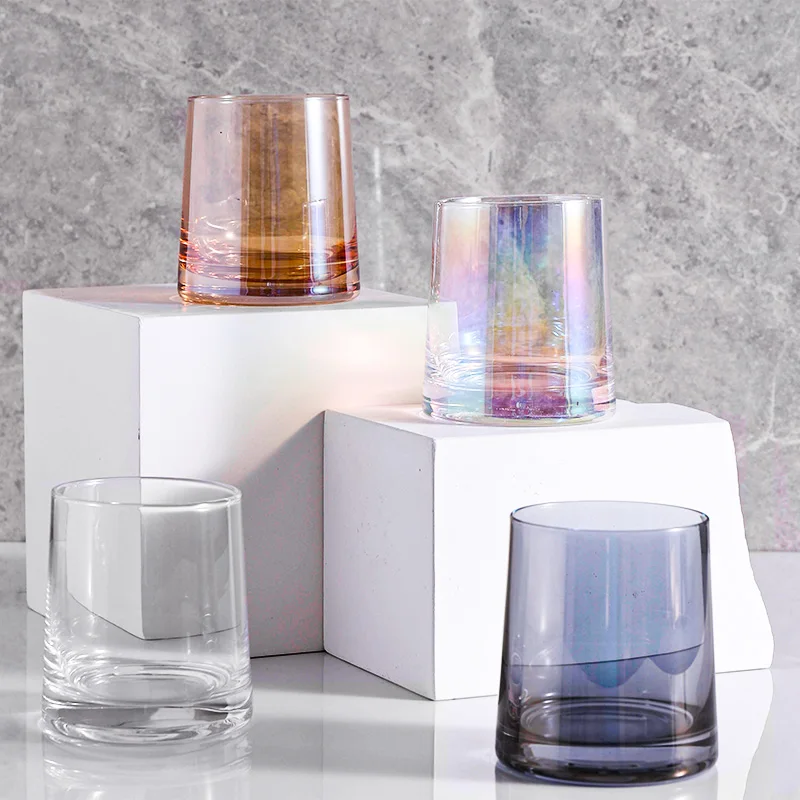 Jinbaijia Colored cups Japanese Whiskey Glass Spirits Glass Home Phnom Penh Water Juice Cup 8oz glass bottle whiskey