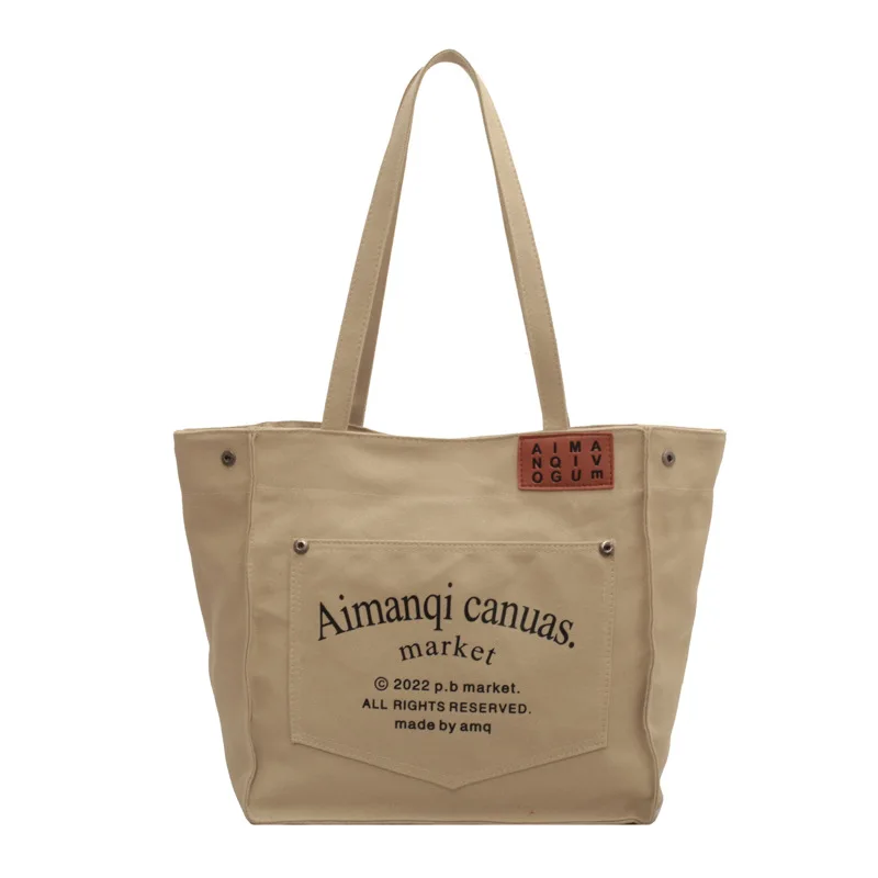 Роскошная женская сумка-тоут модная сумка через плечо Холщовая Сумка с карманами