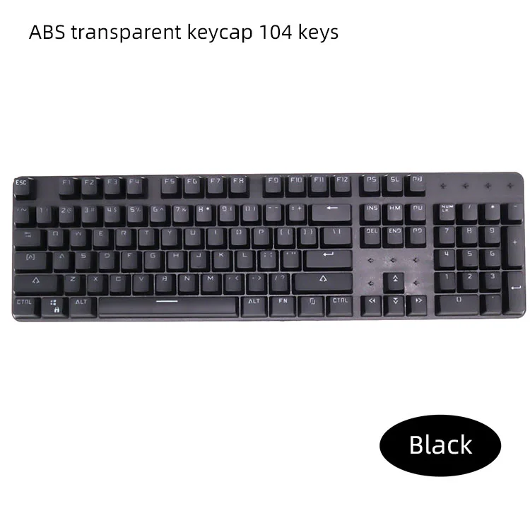ABS transparent keycap 104 keys backlight rainbow colors keyboard keycaps sets mechanical keyboard keycaps