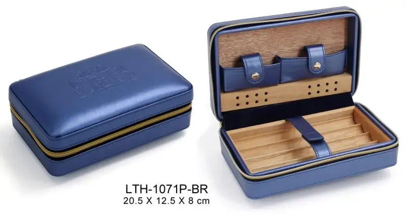 Wholesale Spanish Cedar Humidor Leather Travel Cigar Case