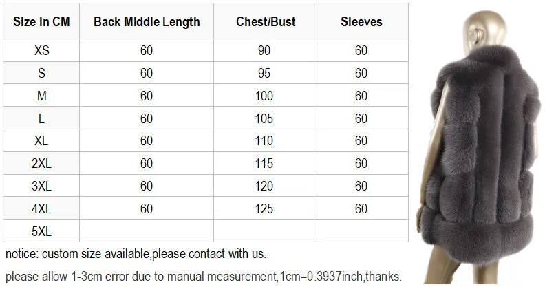 wholesale custom fashion soft fluffy 80cm long dark grey real fox fur vest for women
