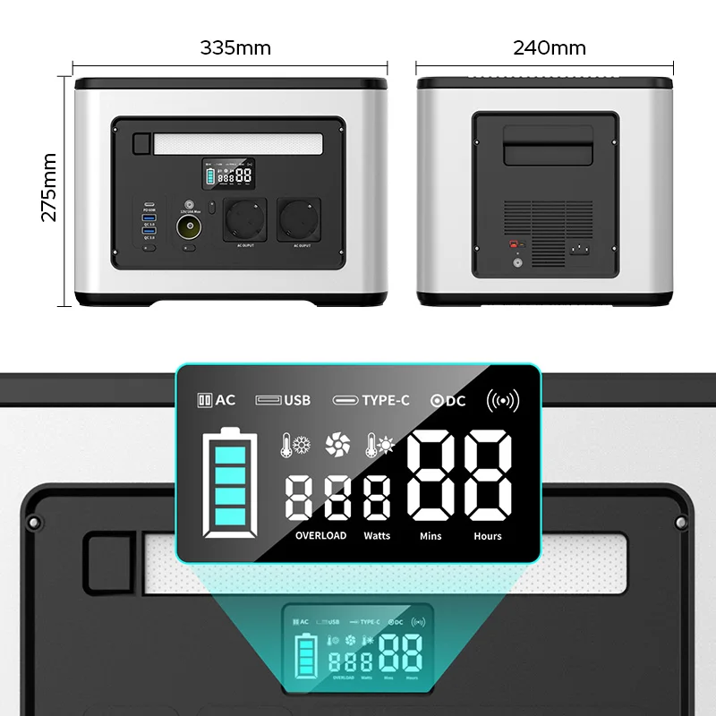 2000W 110V 220V 230V EU Plug US UK Portable Socket Power Station Outdoor Camping Solar Generator LiFePO4 Battery