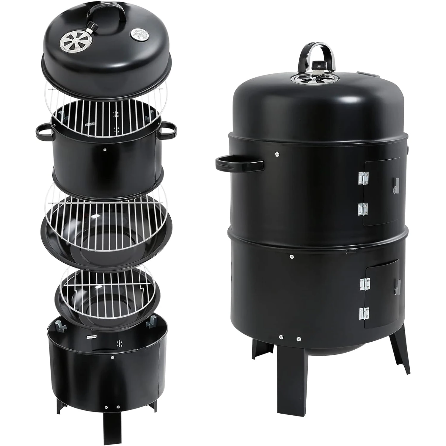 Custom 3 in 1 Family Hiking Garden Foldable Smokeless Portable Barbeque Stove Camping Outdoor Barbecue Charcoal BBQ Grills