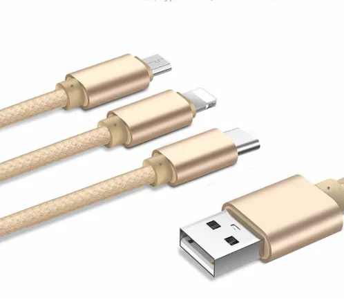 Рекламные Аксессуары для мобильных телефонов Быстрая зарядка 3 в 1 usb кабель