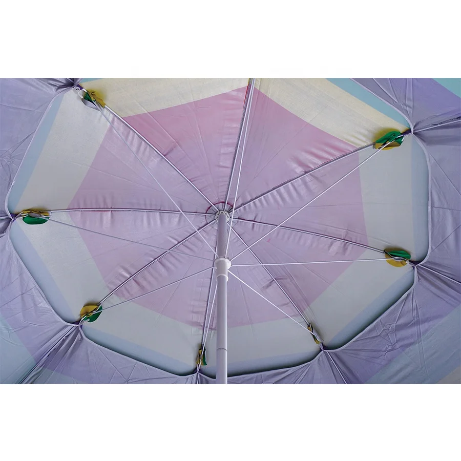 Big size Double Layer Rainbow Striped Garden Beach Sun Parasol Umbrella