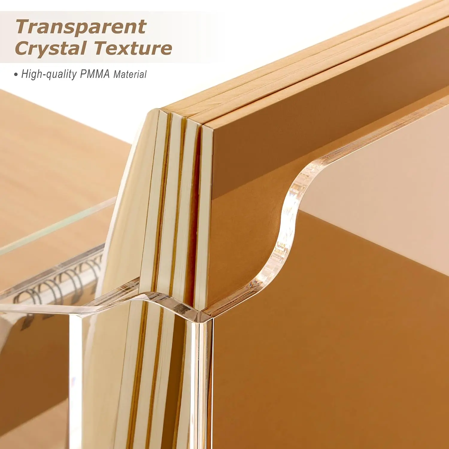 3 Compartments Mail Sorter Box Acrylic File Holder Desk Organizers with Sliding Drawer