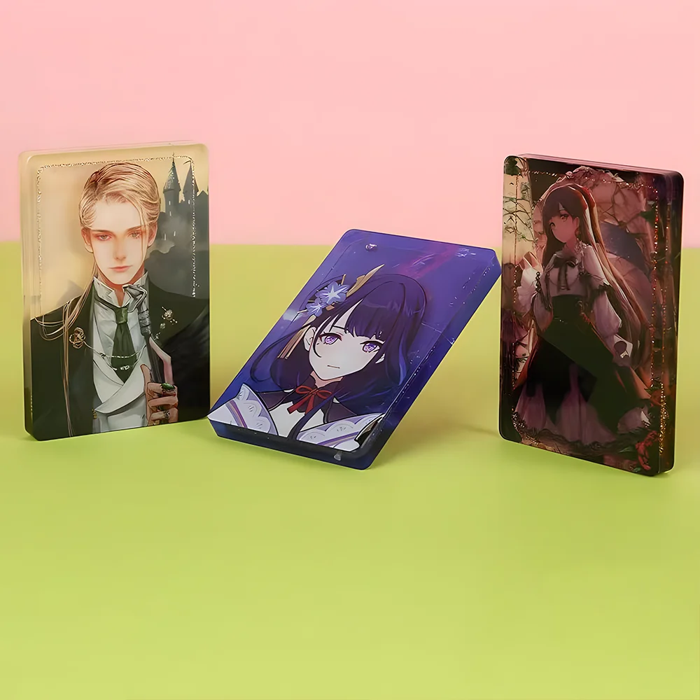 Oem Logo Customized Cartoon Anime Acrylic Standee Printing Transparent Quicksand Liquid Acrylic Stand For Promotion