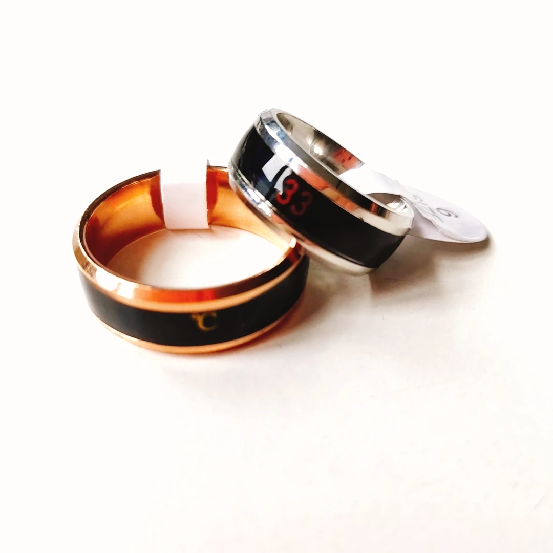Romantic Meaningful Gifts Stainless Steel Temperature Measuring Ring for Lovers