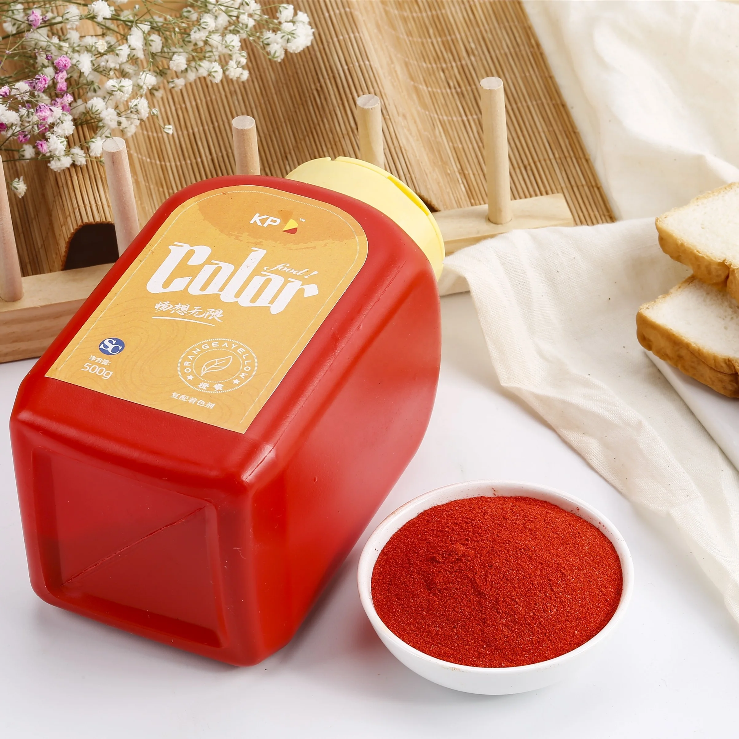 Orange yellow food colorant, fruit food colour for food and beverages