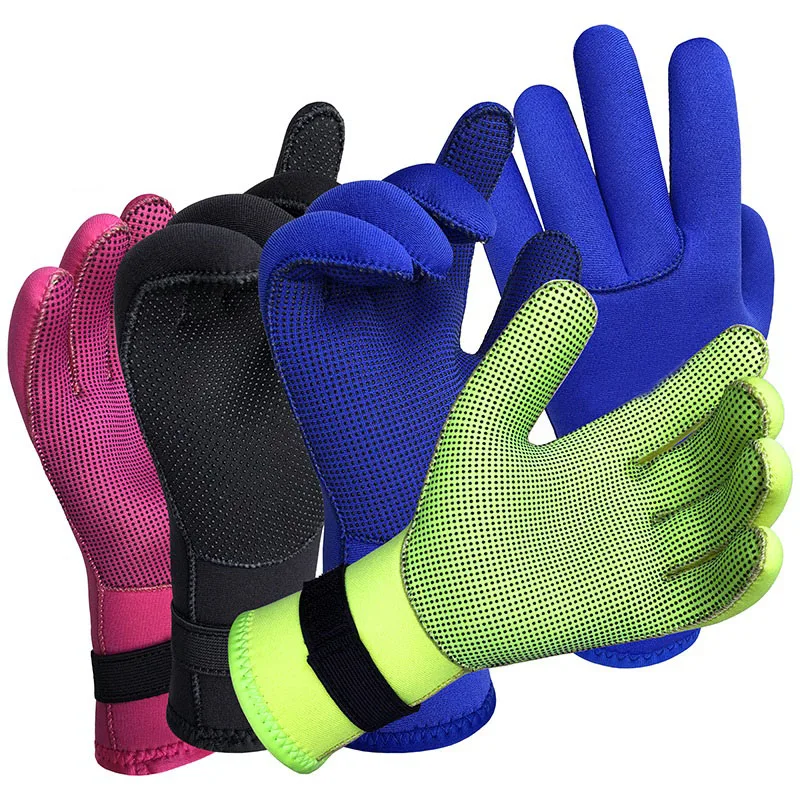 Custom logo multi colors 3mm five finger warm anti slip women ladies neoprene scuba surfing wetsuit diving glove