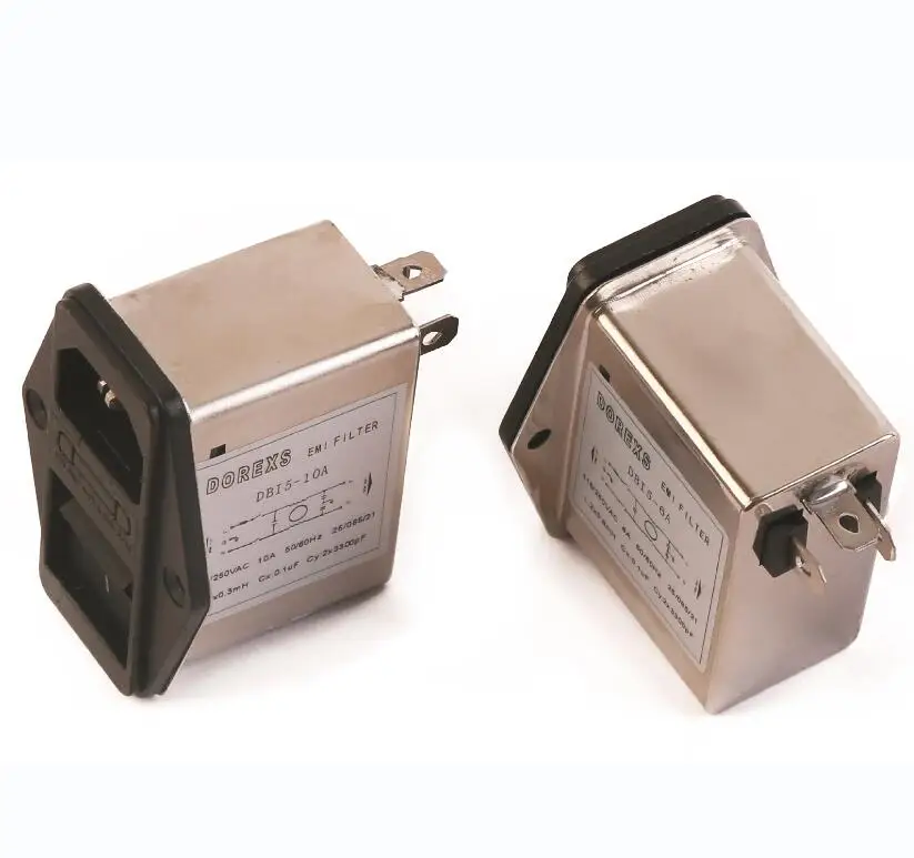 IEC 10A однофазные фильтры EMI шумовые с одним предохранителем