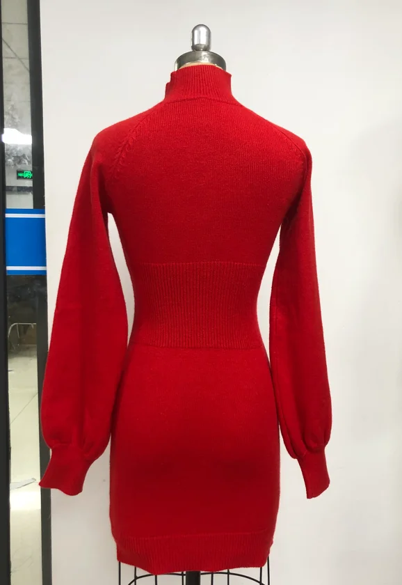 women autumn&winter highneck warm knitted sweater
