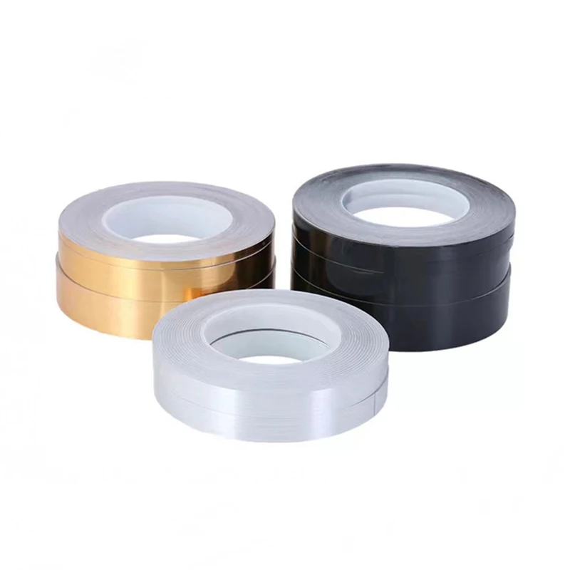 Wholesale Price  Decor Gold Silver Black Self Adhesive Wall Tile Floor Tape Sticker Home Decorations Corner Side Edge Tape Strip