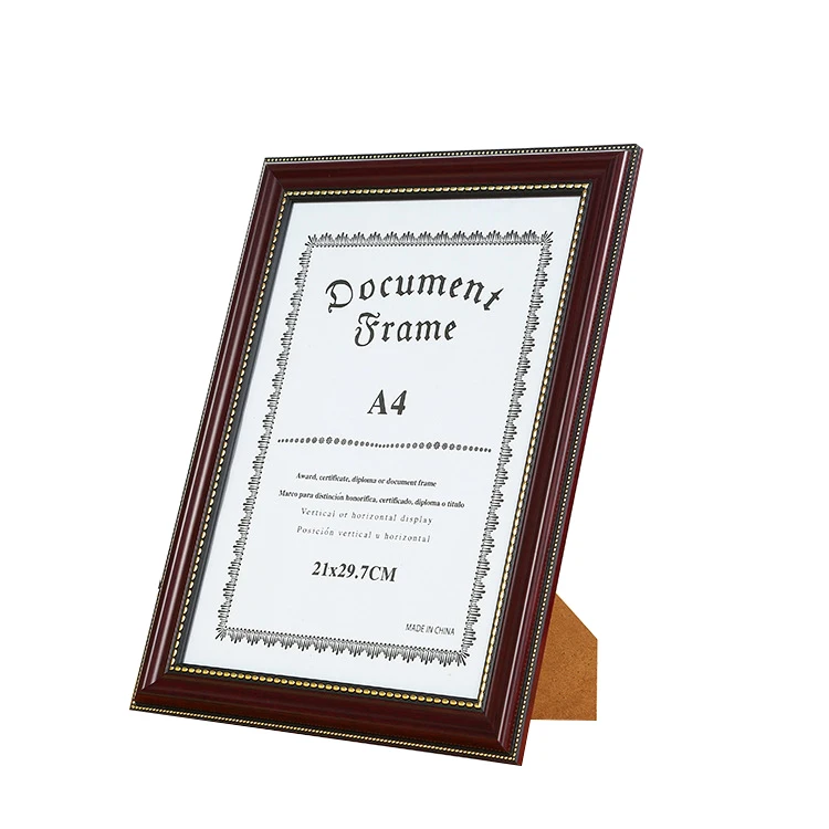 Mengkai Hot Sale  Customized A4 Siz Certificate Frame Handmade Plastic Diploma Frame