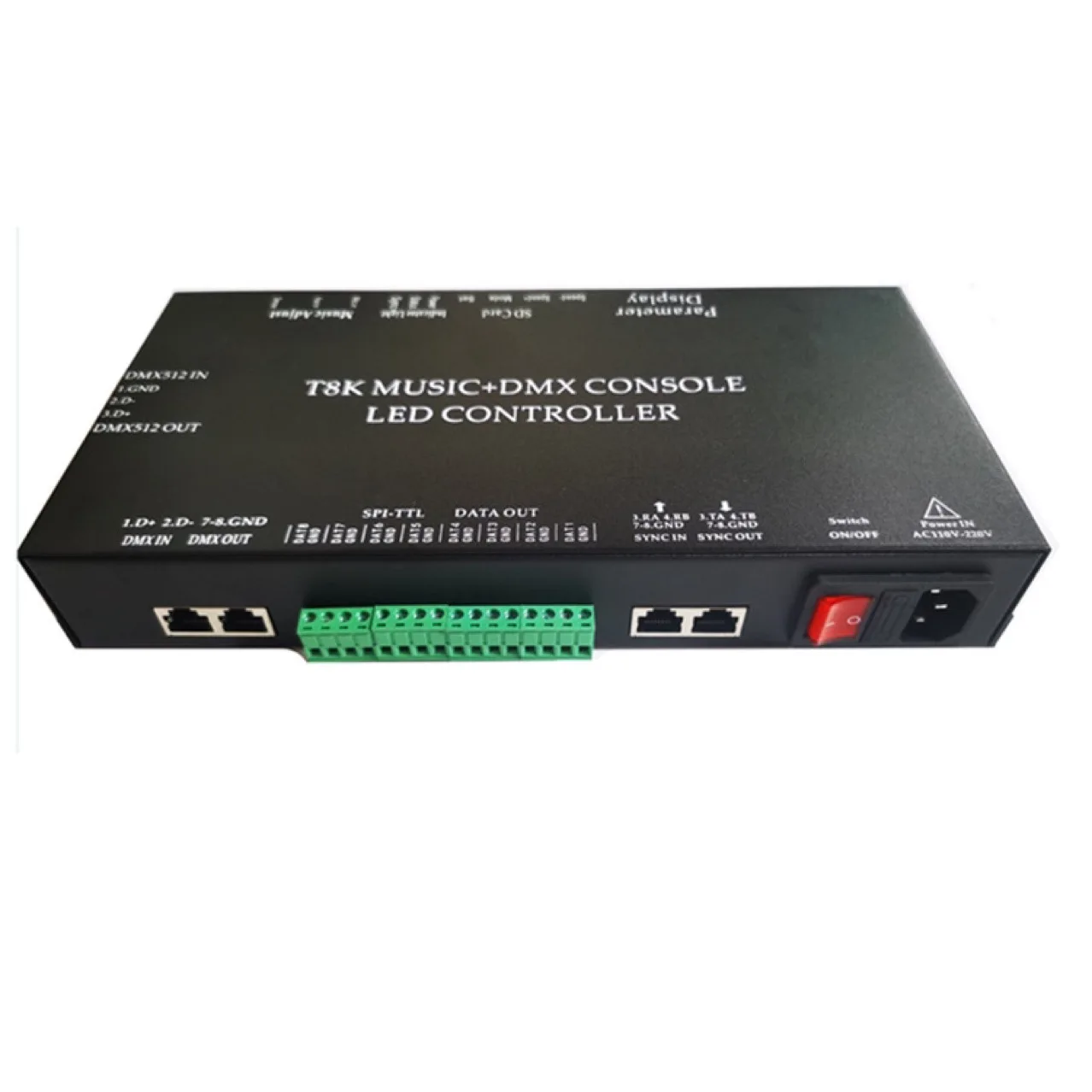 DMX512 Programmable Digital Led Light  Controller DMX Console t8k 8 channels Led Music Controller for led strip stage lighting