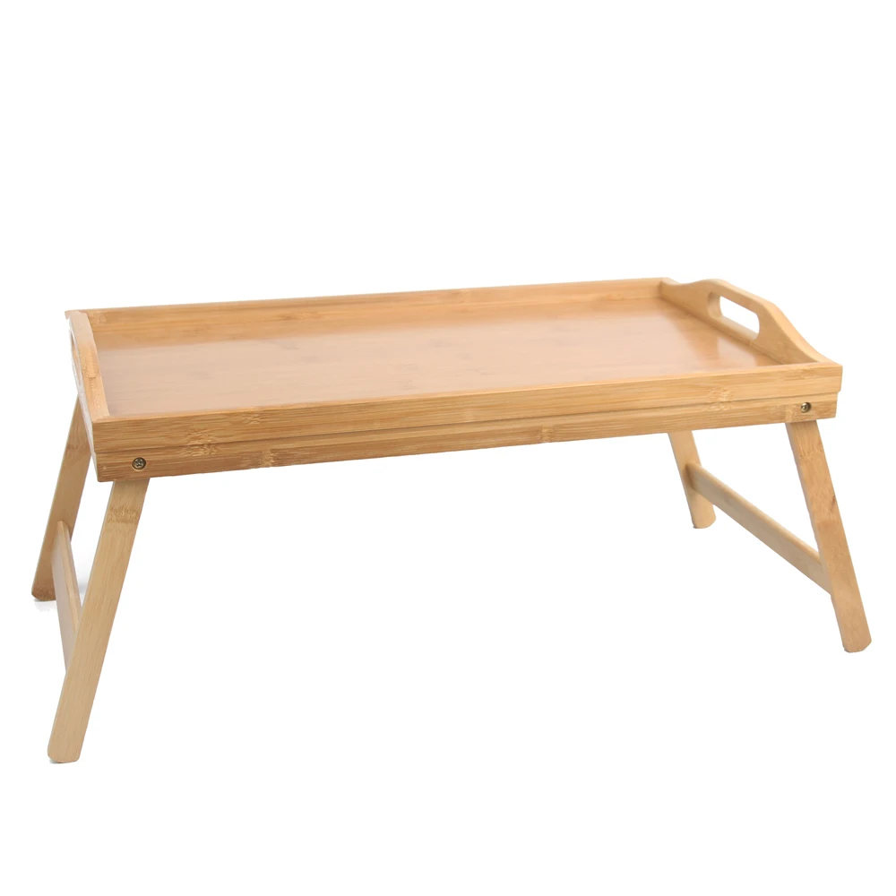 Bed Table Tray with Folding Legs - Breakfast Tray Bamboo Bed Tray for Sofa, Bed, Eating, Snacking and Working