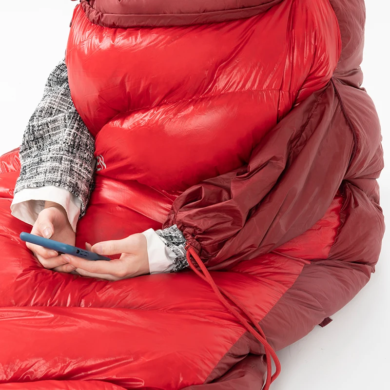 MOBI GARDEN new products outdoor camping single thickened water repellent 800 gray goose down warm sleeping bag