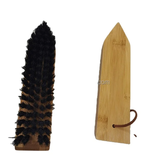 Wholesale Customized Premium Horse Hair Varnished Bamboo Shoe Brush