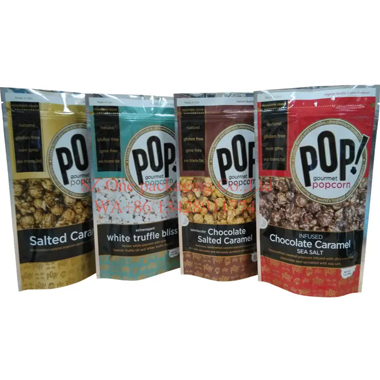 Customized Food Grade doypack Popcorn aluminum foil roasted chicken wing meat Plastic Packaging Bag Stand Up Zipper Pouch