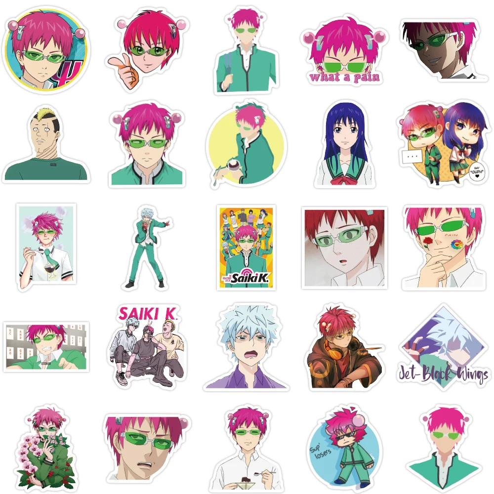 50 pieces/bag of Anime Saiki k graffiti movie stickers/mobile phone computer water bottle vinyl waterproof stickers