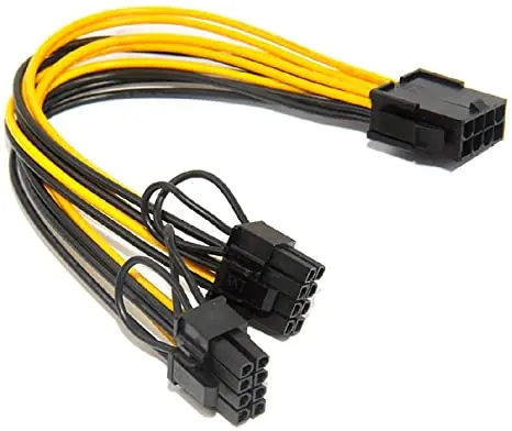 
PCI-E PCIE 8p Female to 2 Port Dual 8pin 6+2p Male GPU Graphics Video Card Miner Power Extension Cable Cord 18AWG Wire 
