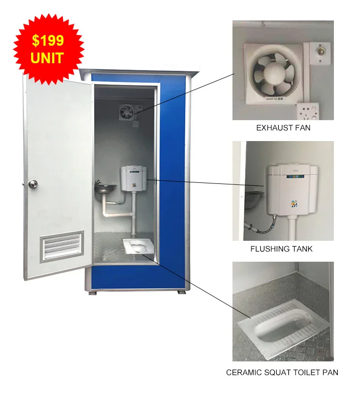 Prefabricated portable EPS movable easy installation mobile public toilet