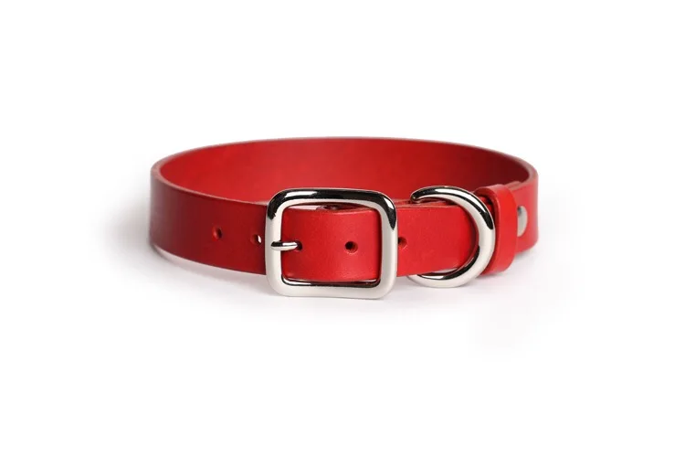 Luxury handmade cow leather pet dog collar genuine leather collar for dogs cat pet collar dog leather