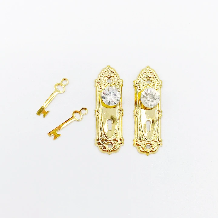 Vintage Doll house Hardware Knocker Lock for Fairy Door Miniature furniture decorative accessories 1:12
