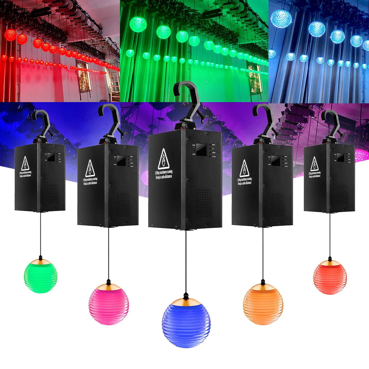 100 W Kinetic Light Kinetic Crystal Light Controlled by MDX Colorful Stage Installations