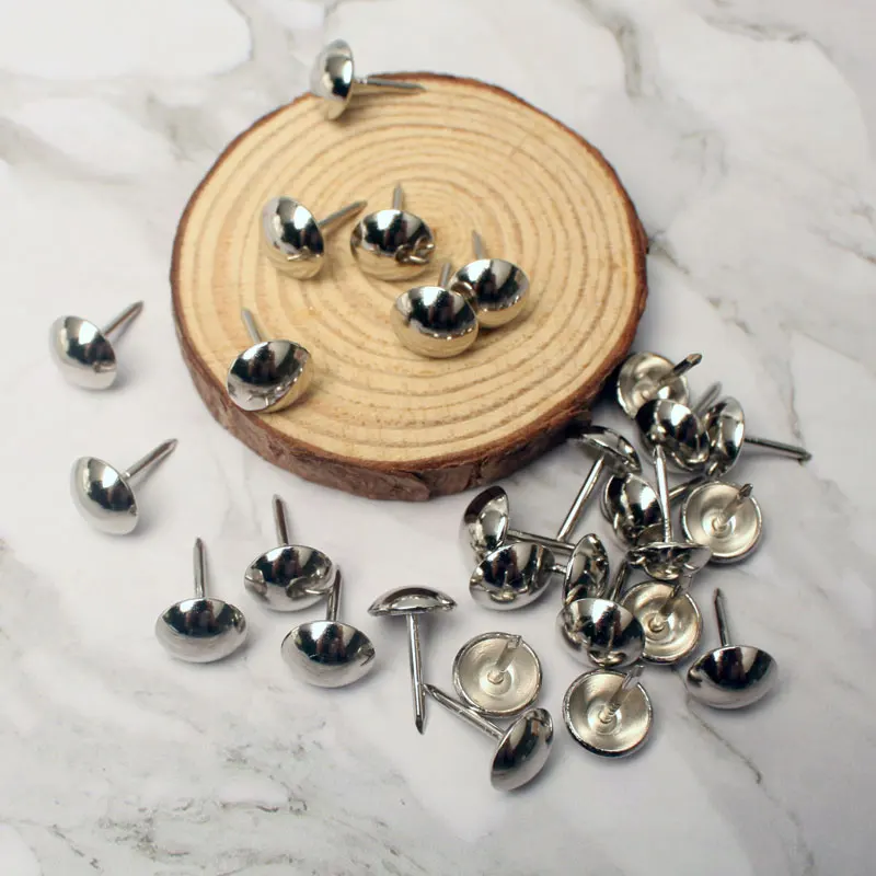 Factory low price nickle color circular antique furniture nails heads for sofa