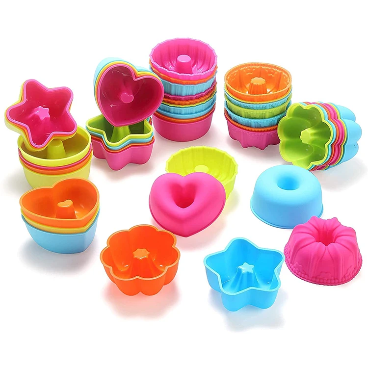 Shapes Silicone Donut Mold Muffin Cups Cake Mold Customized Moulds Cake Tools Washable Wholesale Custom Multi Flower