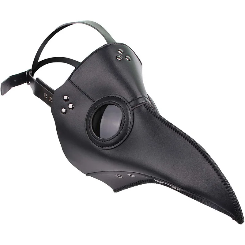 Plague Doctor Mask Long Nose Beak Halloween Costume Props Medieval Punk Retro Style Goth Cosplay Leather Mask