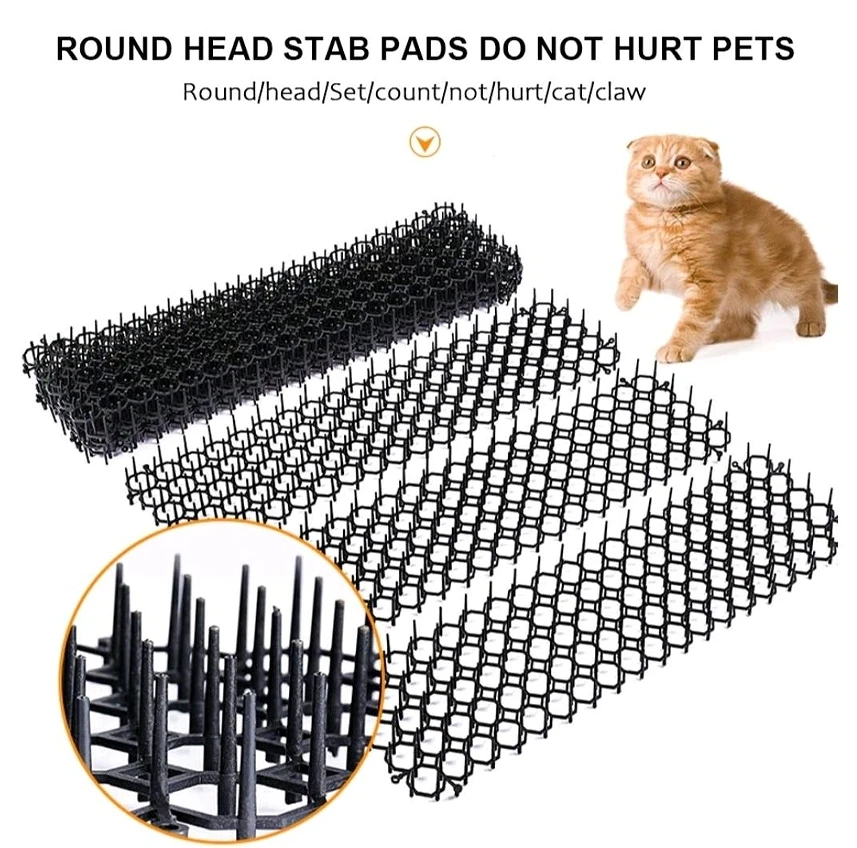 Wholesales Protect Garden Plant Anti Cat Dog Bird Repellent Spikes Mat Freely Spliced Anti-Cat Prickle Mat