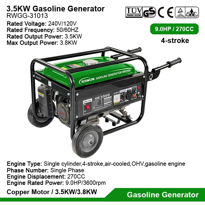 Sale 3.5KW Petrol Engine Generators Price Small Portable Gasoline Power Generators for Home House Camping Use Gas Generators