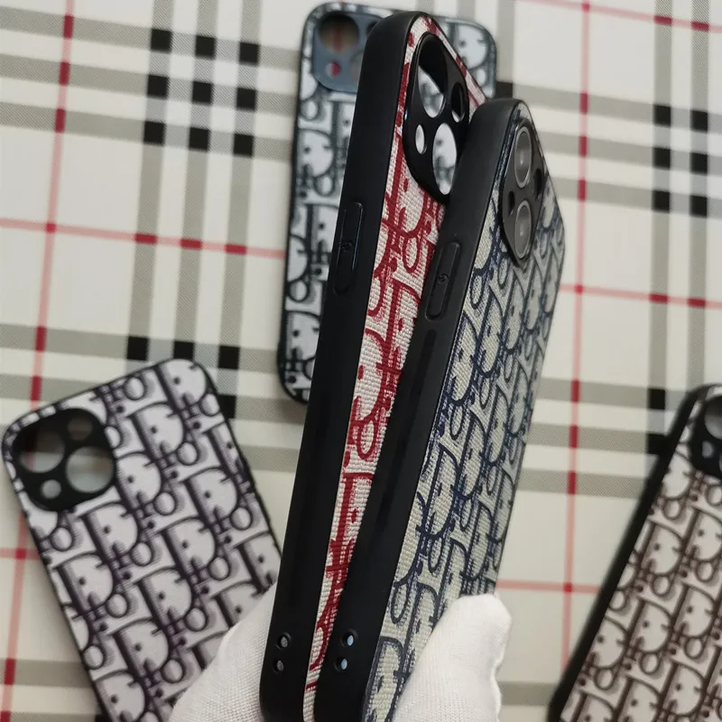 Soft Shell Cell Phone Fall Protection Cover Letter D Pattern Mobile Phone Case with Carbon Fiber Pattern for iPhone