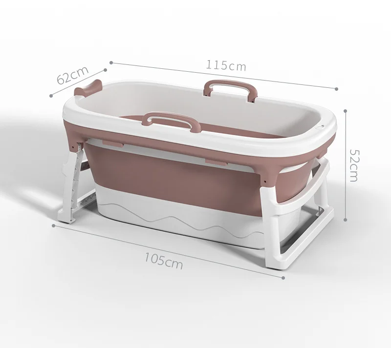 Small Bath Tub Portable Foldable Bathtub Baby without Massage Wheel for Kids Adult 1.15CM General Bath Barrel PP TPE Plastic