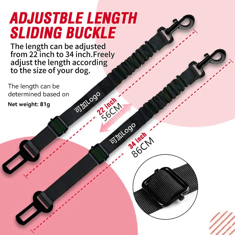 Wholesale cross-border retractable car pet safety belt dog leash