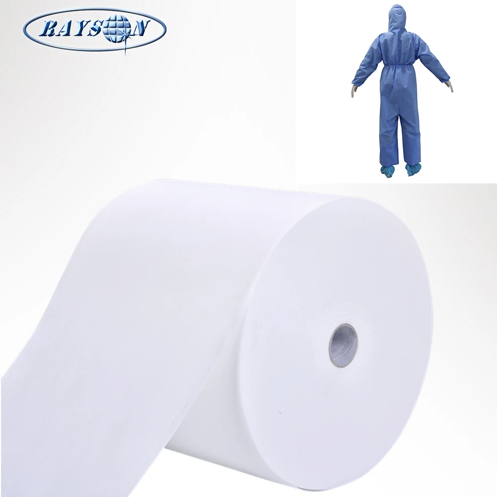 Одноразовый изоляционный халат нетканый + полиэтиленовая пленка/SMS 100% нетканый полипропиленовый материал