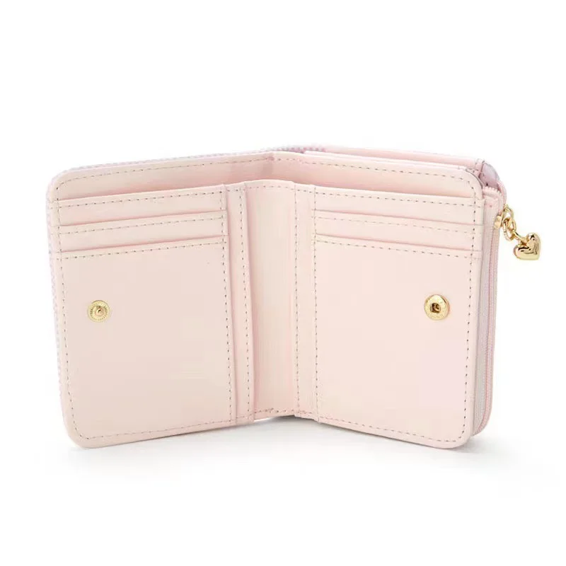 DHF1118 New arrival anime kawaii Cinnamoroll Kuromi wallet PU leather lace zipper Melody card short cute cartoon purse wholesale