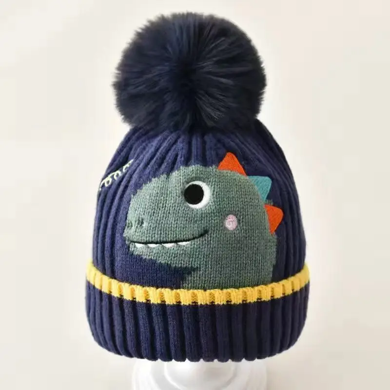 Hot sale cute baby cowboy hat caps wholesale winter keep warm lovely new fashion unicorn animal hats for boys and girls